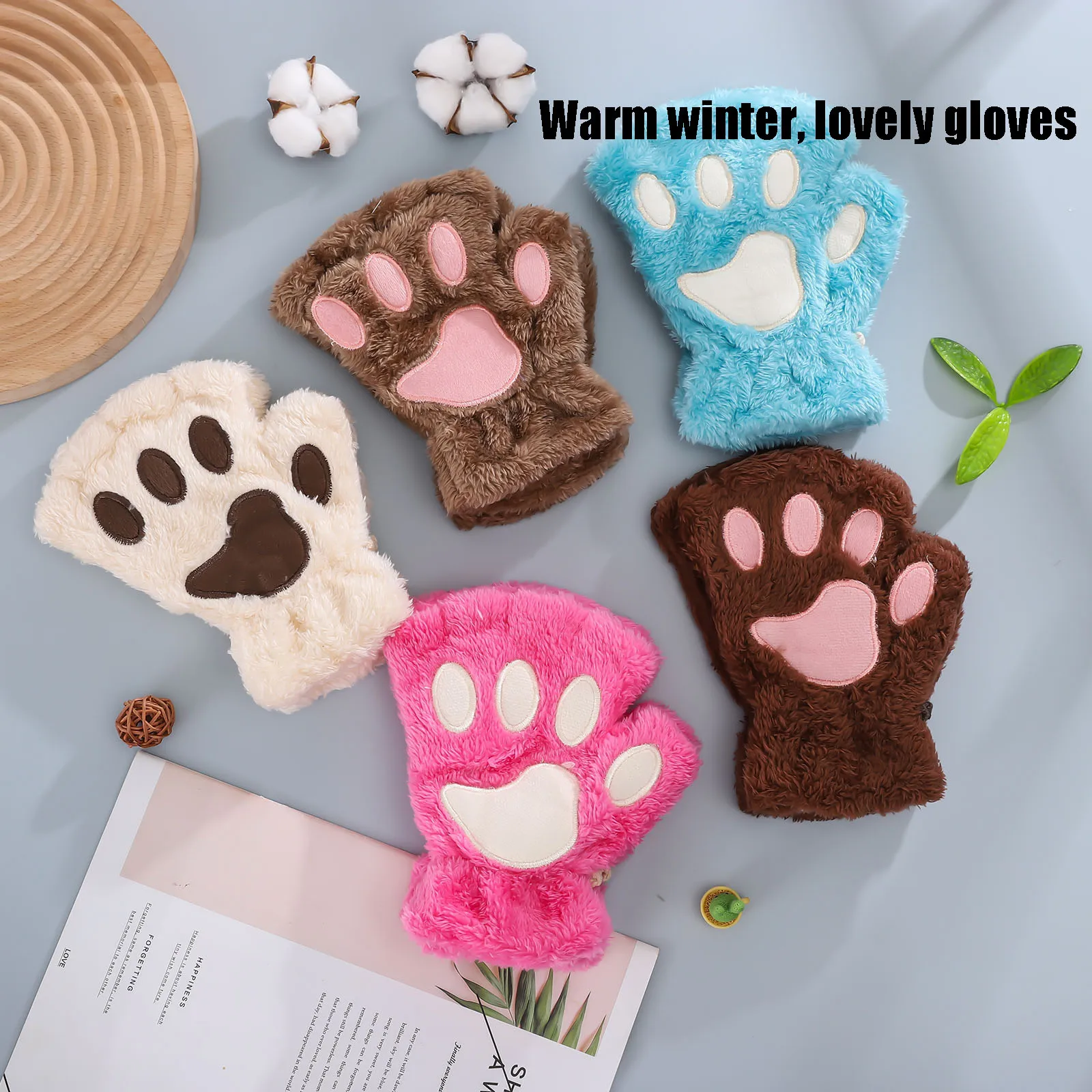 Lovely Plush Cat Claw Paw Gloves Plush Mittens Warm Soft Plush Short Fingerless Fluffy Bear Gloves Costume Half Finger Gloves
Lovely Plush Cat Claw Paw Gloves Plush Mittens Warm Soft Plush Short Fingerless Fluffy Bear Gloves Costume Half Finger Gloves