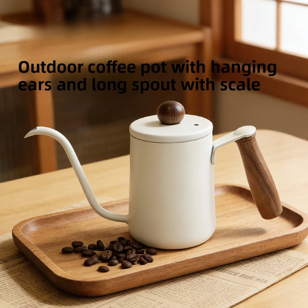 Wooden handle hand brewing pot, 304 stainless steel hanging ear coffee pot, fine mouthed long spout pot
Wooden handle hand brewing pot, 304 stainless steel hanging ear coffee pot, fine mouthed long spout pot