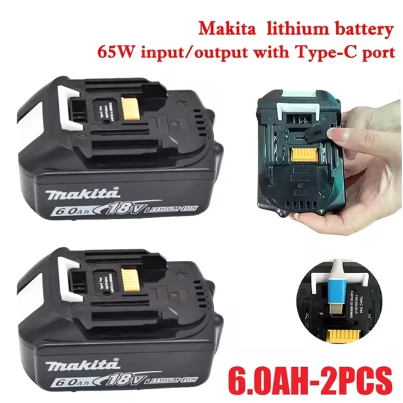 Makita 18V battery with Type-C port 65W input/output large capacity electric tool battery universal BL1860 BL1850 BL1840 BL1830
Makita 18V battery with Type-C port 65W input/output large capacity electric tool battery universal BL1860 BL1850 BL1840 BL1830