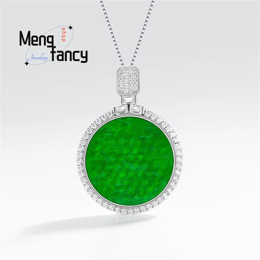 Natural A-goods Burma Yang Green Flower Green Nothing Card Jadeite S925 Silver Inlaid Ice Jade Pendant Luxury Quality Jewelry
Natural A-goods Burma Yang Green Flower Green Nothing Card Jadeite S925 Silver Inlaid Ice Jade Pendant Luxury Quality Jewelry