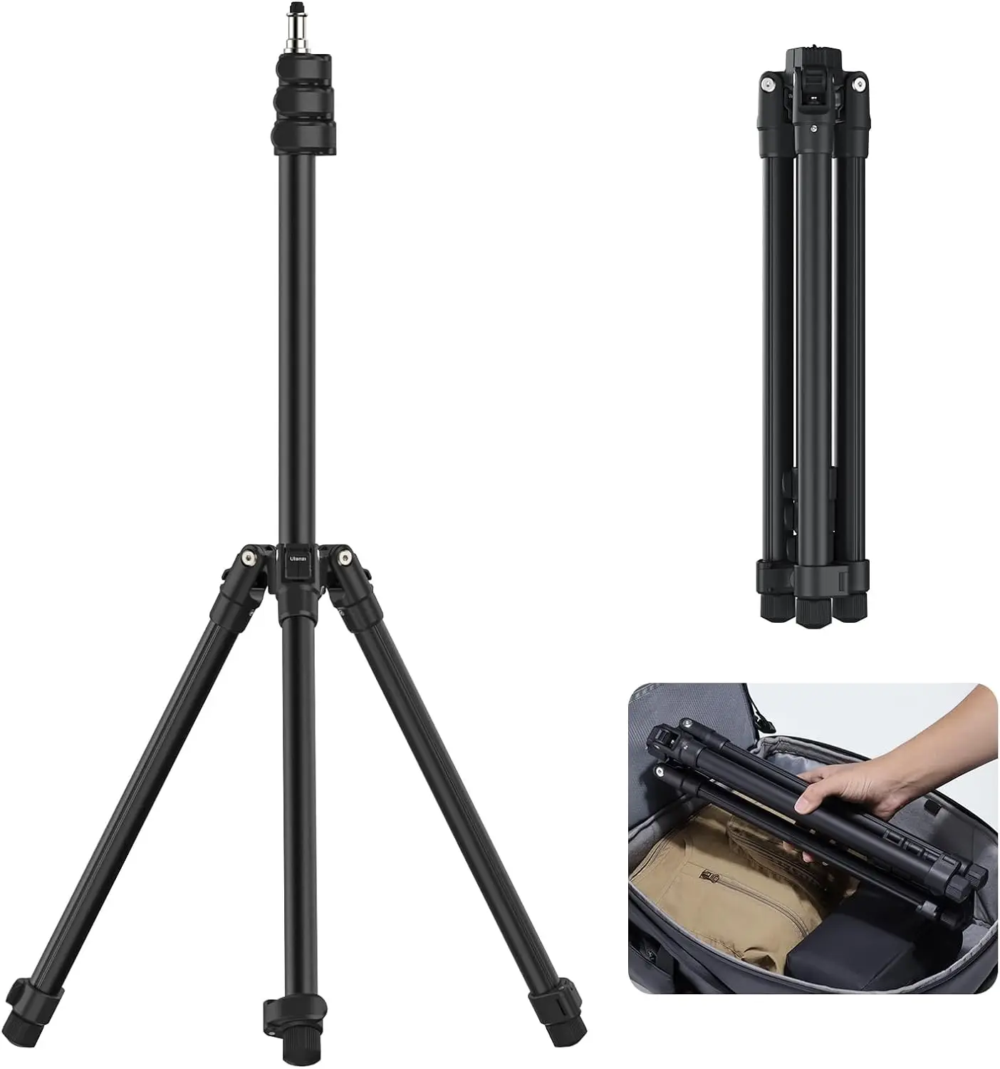 Black Aluminum Light Stand, 6.32ft Extendable Tripod for Strobe Lights, Webcams, Cameras & Softboxes
Black Aluminum Light Stand, 6.32ft Extendable Tripod for Strobe Lights, Webcams, Cameras & Softboxes