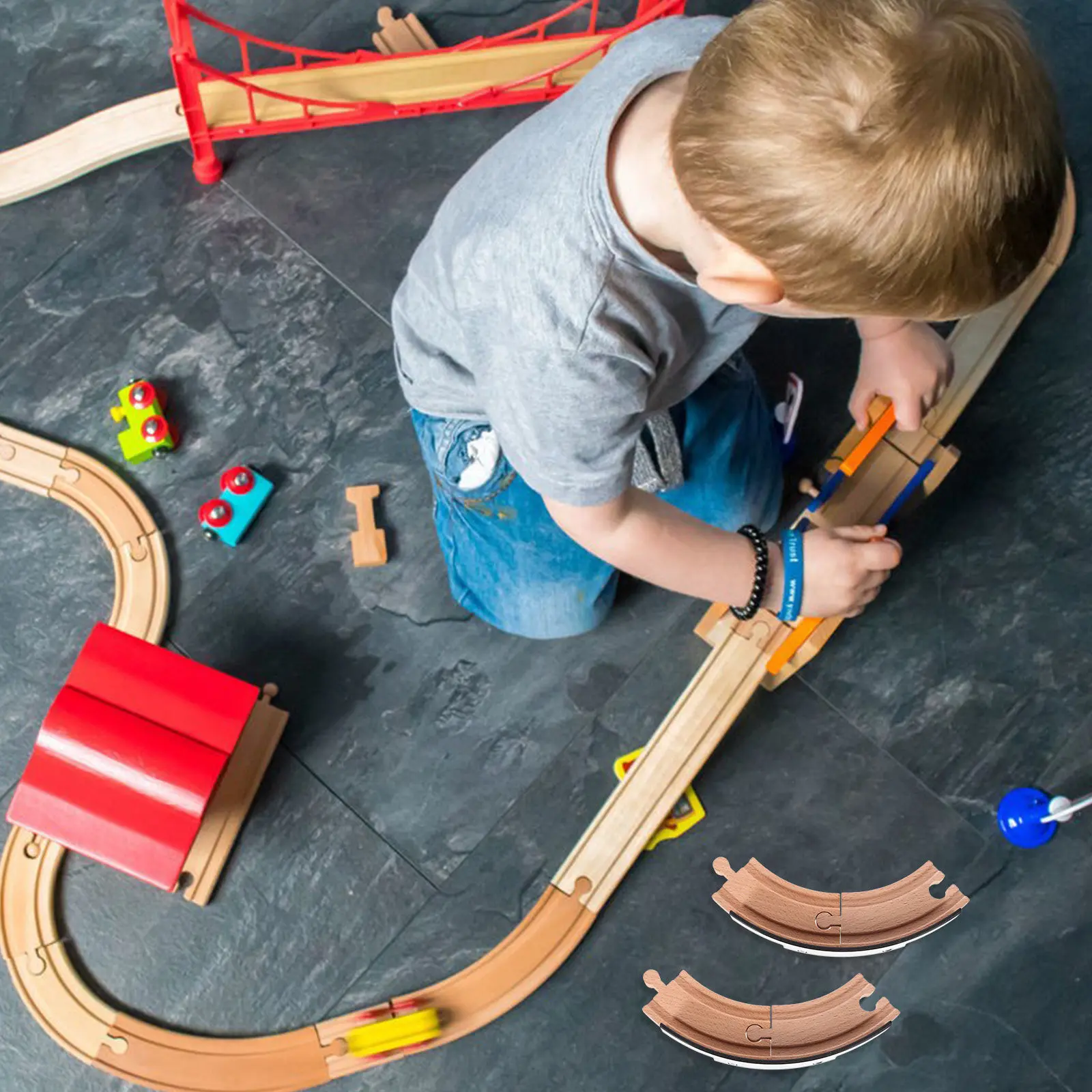 2Pcs Wooden Train Track Blocks DIY Short Curved Railway Pieces for Kids Educational Track Building Creative Play At Home Beach
2Pcs Wooden Train Track Blocks DIY Short Curved Railway Pieces for Kids Educational Track Building Creative Play At Home Beach