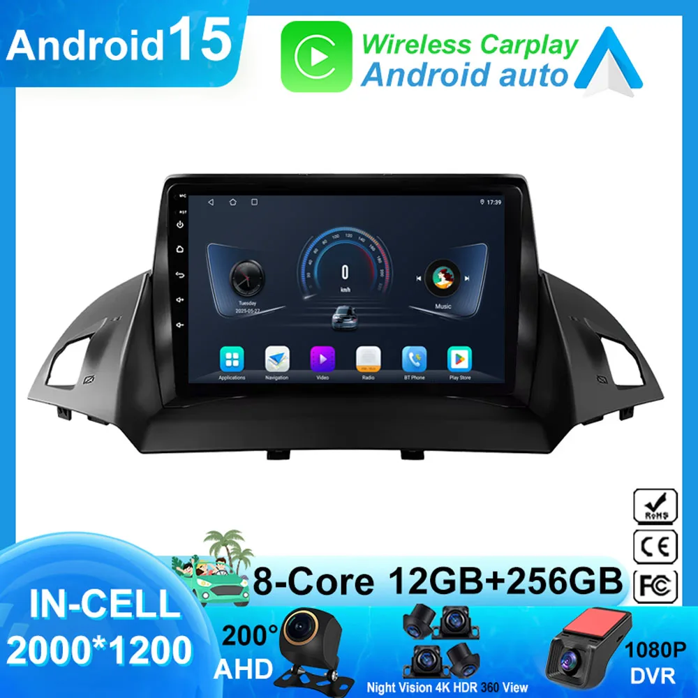 For Ford C-MAX Kuga 2 Escape 3 2012 - 2019 Car Radio Carplay GPS Navigation Android Auto Screen Stereo 5G WIFI Video No 2din DVD
For Ford C-MAX Kuga 2 Escape 3 2012 - 2019 Car Radio Carplay GPS Navigation Android Auto Screen Stereo 5G WIFI Video No 2din DVD