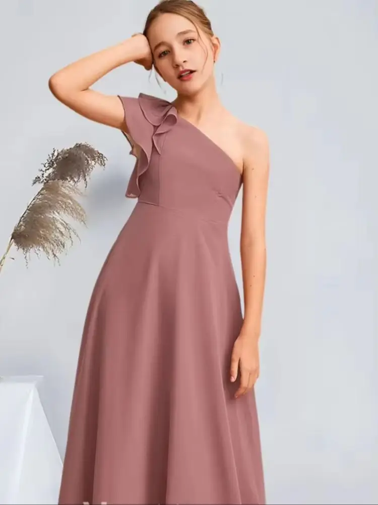BHA Child Rose A Line One Shoulder Floor Length Chiffon Junior Bridesmaid Dress Flower Girl Dress Kids For Girls Wedding Party
BHA Child Rose A Line One Shoulder Floor Length Chiffon Junior Bridesmaid Dress Flower Girl Dress Kids For Girls Wedding Party