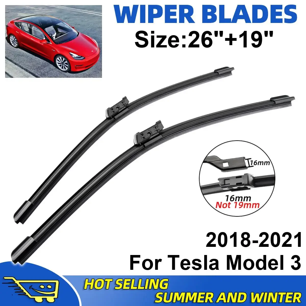 2PCS Wiper Blades Set Kit For Tesla Model 3 2018-2021 Front Windshield Brushes Windscreen Window Accessories
2PCS Wiper Blades Set Kit For Tesla Model 3 2018-2021 Front Windshield Brushes Windscreen Window Accessories