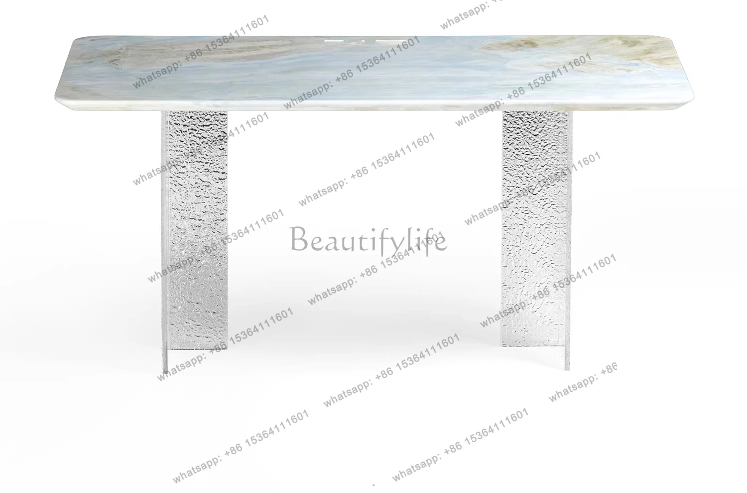 Blue crystal long dining table Italian minimalist modern custom acrylic suspended luxury stone dining table
Blue crystal long dining table Italian minimalist modern custom acrylic suspended luxury stone dining table