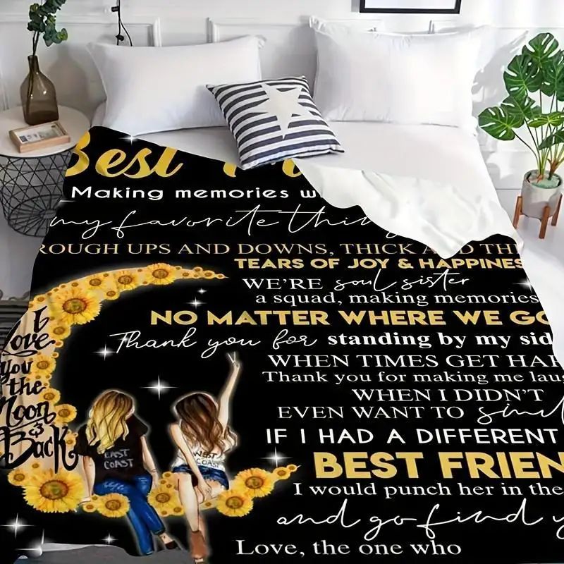 Sisters blanket,Celebrate Memories Love and Laughter! Gift for Soul friend Ideal for Home Bed Sofa Air Conditioning Room Bedroom
Sisters blanket,Celebrate Memories Love and Laughter! Gift for Soul friend Ideal for Home Bed Sofa Air Conditioning Room Bedroom