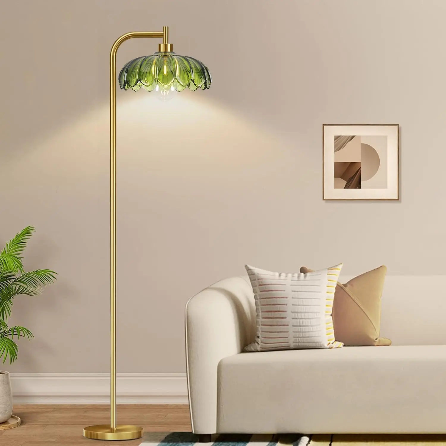 Glass Floor Lamp for Living Room,Bedroom,Gold Mid Century Modern Standing Lamp with Remote Dimmable,Boho Brass Tall Lamp
Glass Floor Lamp for Living Room,Bedroom,Gold Mid Century Modern Standing Lamp with Remote Dimmable,Boho Brass Tall Lamp