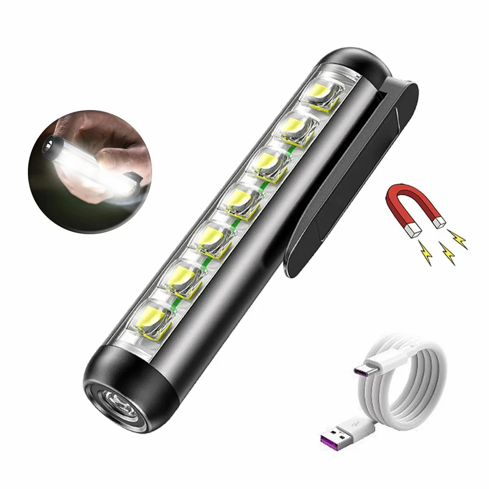 E5 USB Rechargeable LED Flashlight Mini Work Pen Light Professional Medical Torch with Clip Magnet Lantern Lamp for Doctors Home
E5 USB Rechargeable LED Flashlight Mini Work Pen Light Professional Medical Torch with Clip Magnet Lantern Lamp for Doctors Home