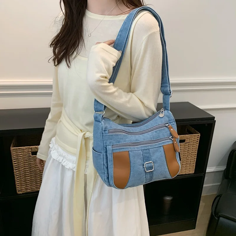 Korean Style Versatile Denim Crossbody Bag for Women 2026 New Fashion Casual Multi-pocket Ladies Shoulder Bag Commuter Small Bag
Korean Style Versatile Denim Crossbody Bag for Women 2026 New Fashion Casual Multi-pocket Ladies Shoulder Bag Commuter Small Bag