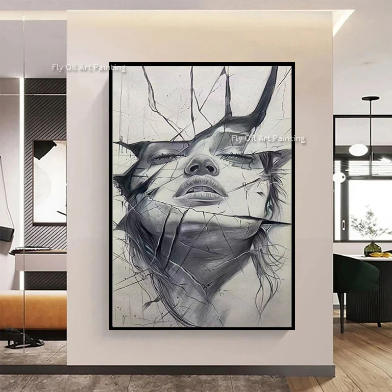 Original Gray White Women Face Abstract Oil Painting Handpainted New Fashion Design Brown Red Beige Girl Canvas Oil Painting
Original Gray White Women Face Abstract Oil Painting Handpainted New Fashion Design Brown Red Beige Girl Canvas Oil Painting