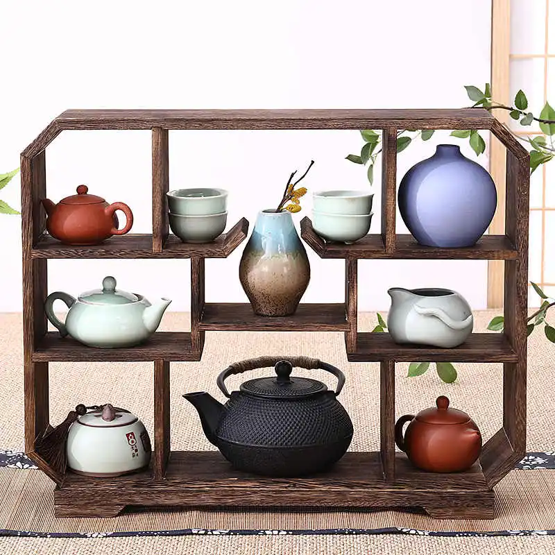 Decorative Tea Storage Organizer,Antique Chinese Teapot Display Shelf - Solid Wood Bogu Tea Stand for Gongfu Tea Set
Decorative Tea Storage Organizer,Antique Chinese Teapot Display Shelf - Solid Wood Bogu Tea Stand for Gongfu Tea Set