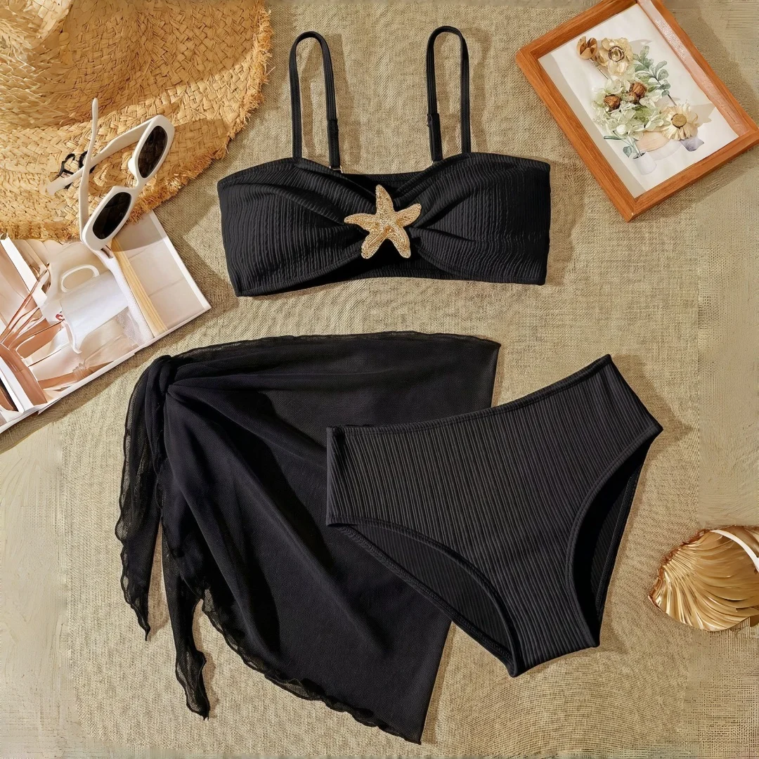 Three-Piece Girls Swimsuit Bikini Set for Swimming And Ideal for Summer Vacations at The Beach Or Pool Children Swimwear
Three-Piece Girls Swimsuit Bikini Set for Swimming And Ideal for Summer Vacations at The Beach Or Pool Children Swimwear