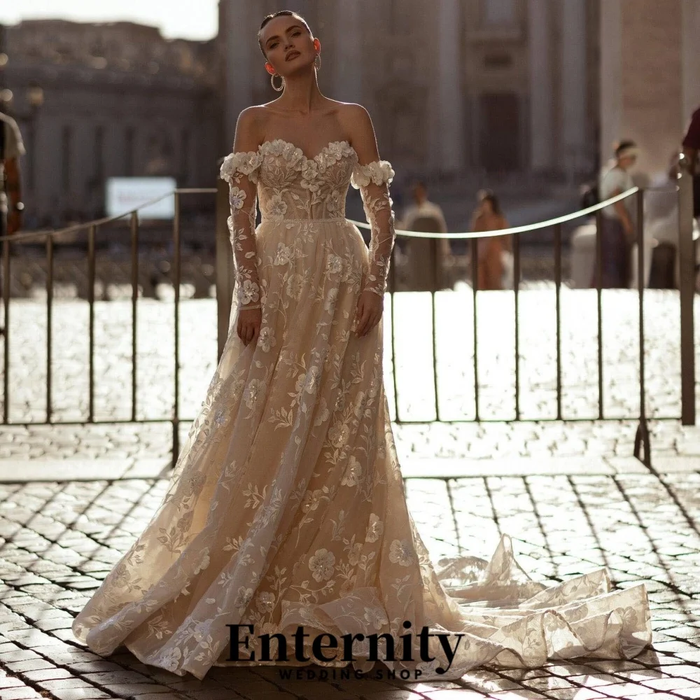 Customized A Line Sweetheart Wedding Dress Floor-length Charming Lace Applique Off The Shoulder Bridal Gown Vestidos De Novia
Customized A Line Sweetheart Wedding Dress Floor-length Charming Lace Applique Off The Shoulder Bridal Gown Vestidos De Novia