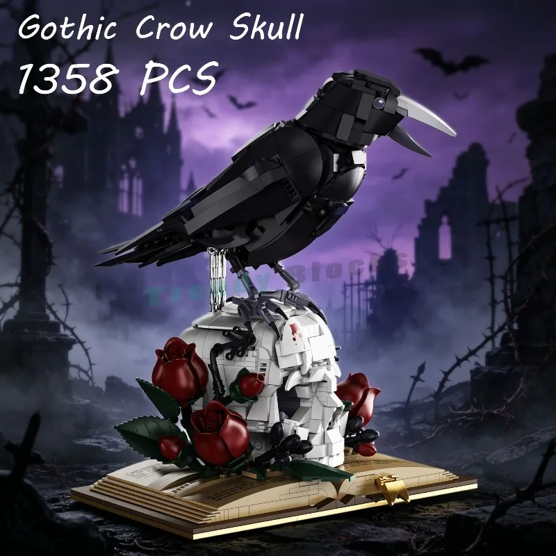 1358PCS Gothic Crow Skull Building Blocks,Creative Dark Raven Skeleton Rose Book Ornament Brick Boy Toy Kid Adult Christmas Gift
1358PCS Gothic Crow Skull Building Blocks,Creative Dark Raven Skeleton Rose Book Ornament Brick Boy Toy Kid Adult Christmas Gift