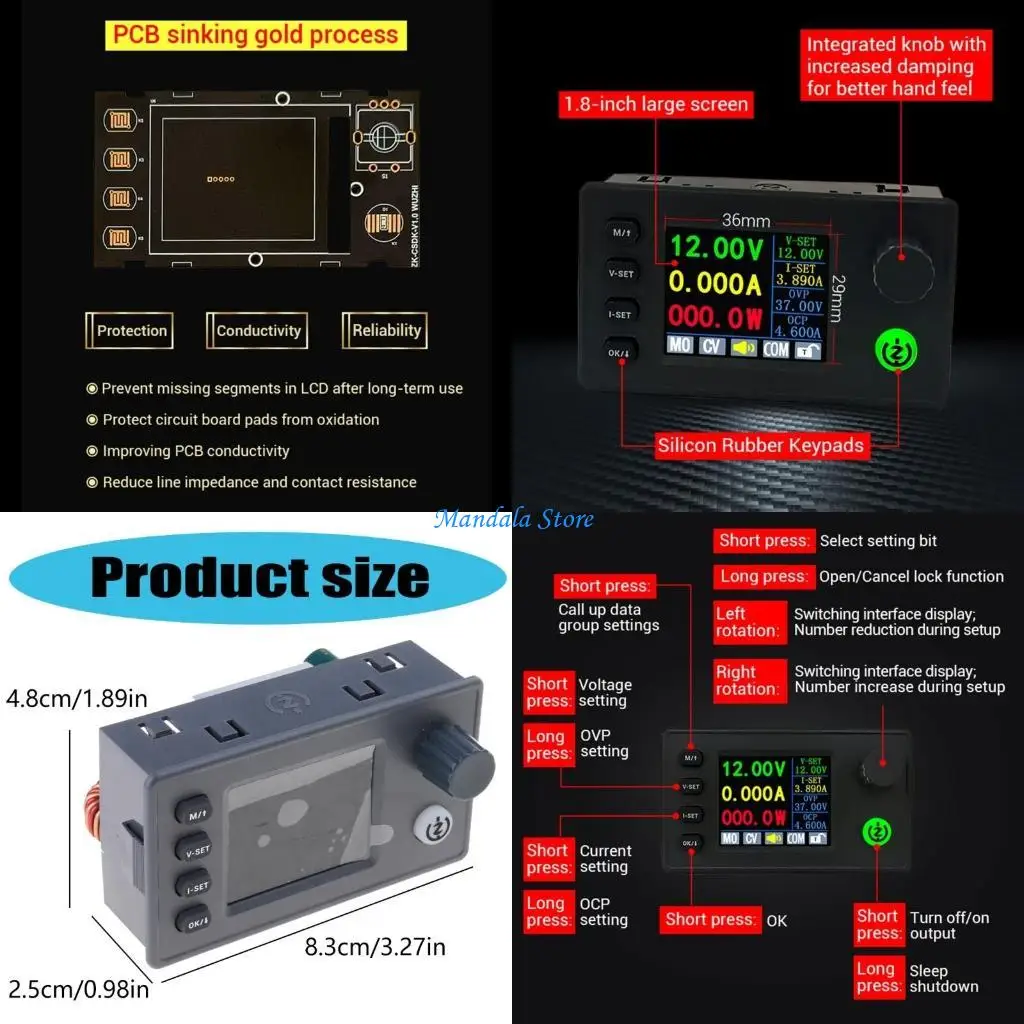 U2JC LED Display Adjustable Direct Current Step Down Bucking Power Convert Module Input 6-36V Output 0.5-36V
U2JC LED Display Adjustable Direct Current Step Down Bucking Power Convert Module Input 6-36V Output 0.5-36V