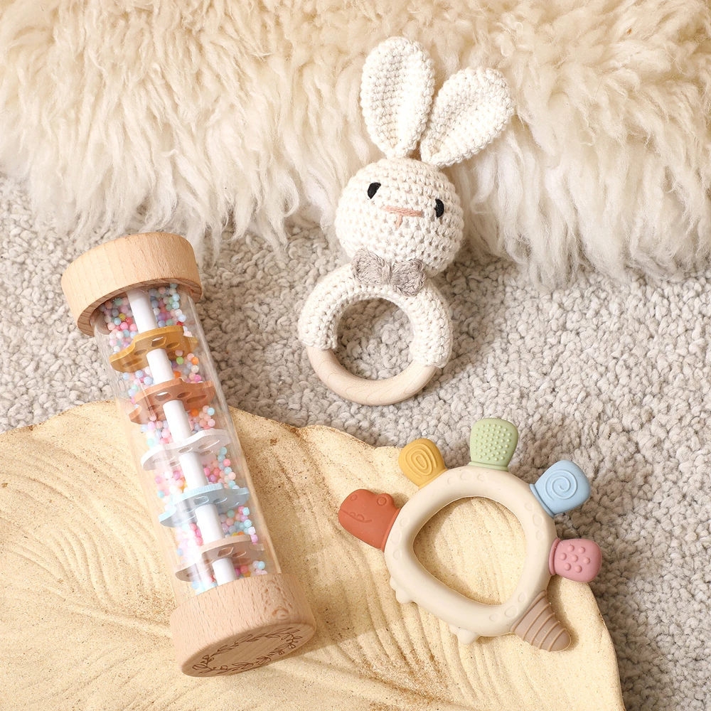 Baby Rattle 3 Piece Set Crochet Bunny Rainmaker Dinosaur Teether Sensory Toys Fine Motor Skills Tactile Perception Parent Toys
Baby Rattle 3 Piece Set Crochet Bunny Rainmaker Dinosaur Teether Sensory Toys Fine Motor Skills Tactile Perception Parent Toys