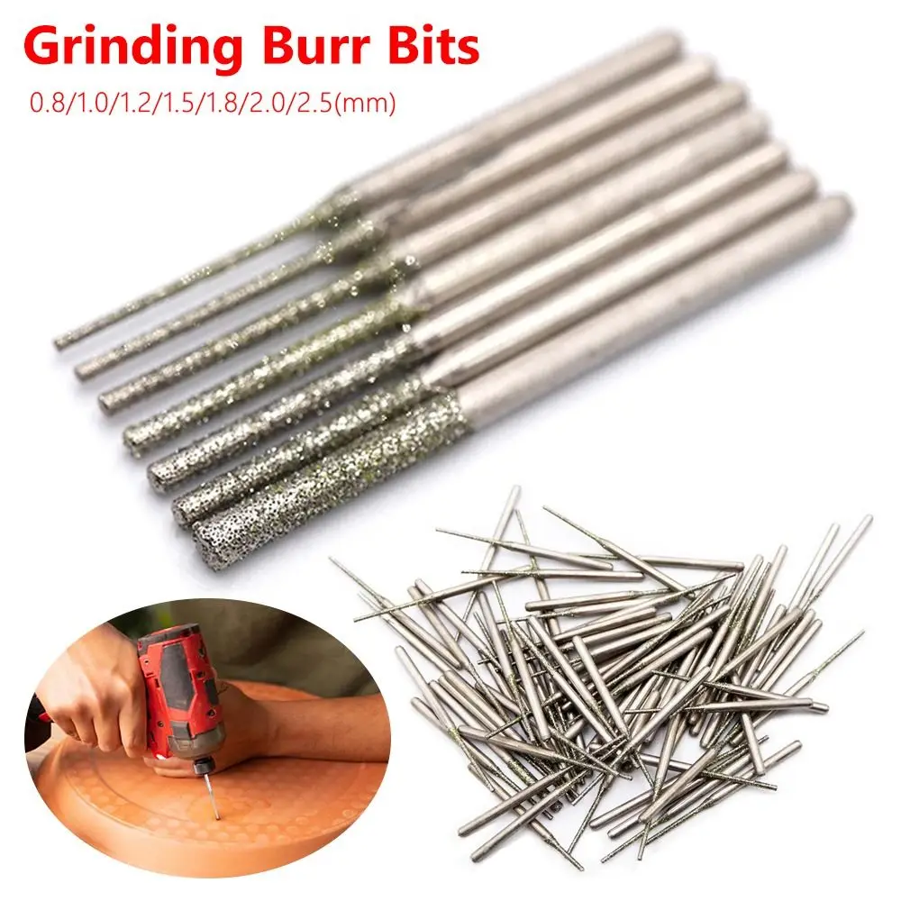 10Pcs 0.8-2.5mm Diamond Coated Drill Bits 2.35mm Shank Silver Polishing Head Grinding Burr Bits For Drilling Glass Woodworking
10Pcs 0.8-2.5mm Diamond Coated Drill Bits 2.35mm Shank Silver Polishing Head Grinding Burr Bits For Drilling Glass Woodworking