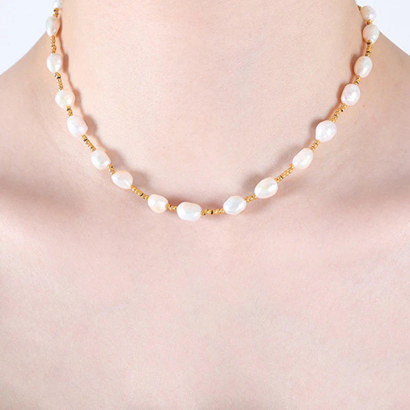Waterproof Natural Freshwater Pearls Stainless Steel Beads Choker Necklace for Women Dainty Fashion Handmade Jewelry Gift
Waterproof Natural Freshwater Pearls Stainless Steel Beads Choker Necklace for Women Dainty Fashion Handmade Jewelry Gift