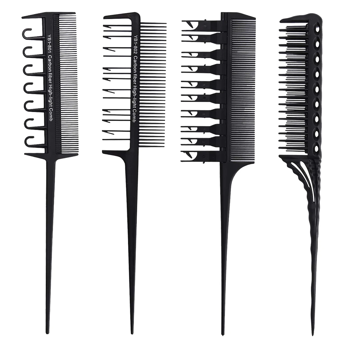 4 Pcs Hair Dye Comb Set Carbon Fiber Anti Static Heat Resistant Salon Tools Highlight Teasing Combs Straight Wavy Hair Styling
4 Pcs Hair Dye Comb Set Carbon Fiber Anti Static Heat Resistant Salon Tools Highlight Teasing Combs Straight Wavy Hair Styling