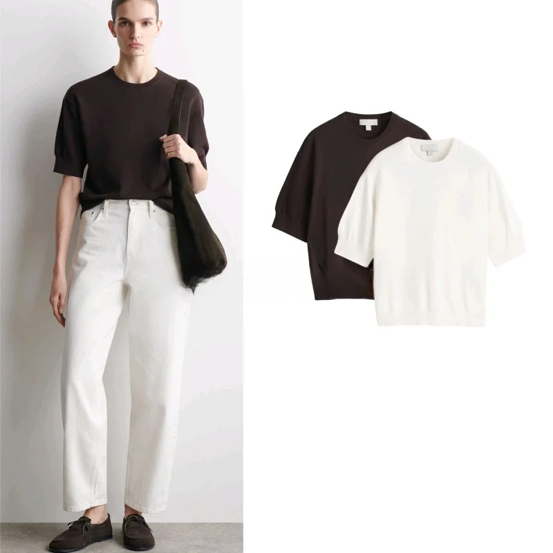 Spring Summer New Women's Casual Style Standard Fit Ribbed round Neck Bubble Short Sleeve Knitted T-Shirt Polyester Fiber
Spring Summer New Women's Casual Style Standard Fit Ribbed round Neck Bubble Short Sleeve Knitted T-Shirt Polyester Fiber