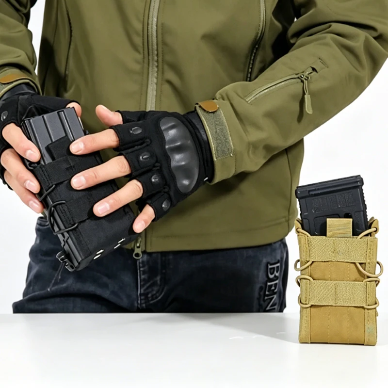 Tactical MOLLE Airsoft Airgun Double Mag Pouch for AR15/M4/16 5.56 Rifle&Pistol, Hunting Vest Accessory, Durable Magazine Holder
Tactical MOLLE Airsoft Airgun Double Mag Pouch for AR15/M4/16 5.56 Rifle&Pistol, Hunting Vest Accessory, Durable Magazine Holder