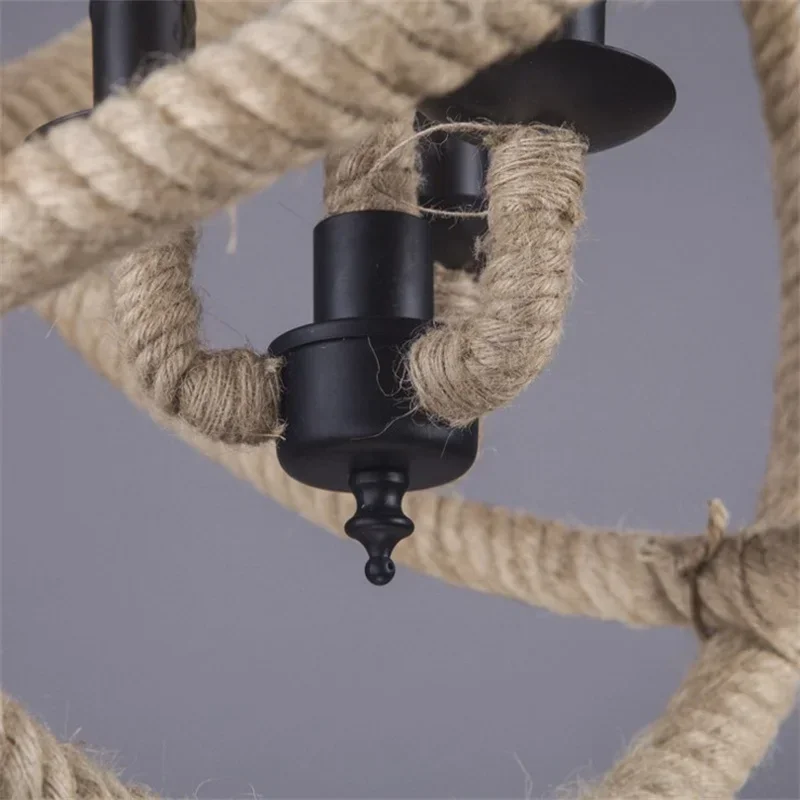 Retro Industrial Restaurant American Country Creative Bar Coffee Bar Hemp Rope Chandelier 
Retro Industrial Restaurant American Country Creative Bar Coffee Bar Hemp Rope Chandelier