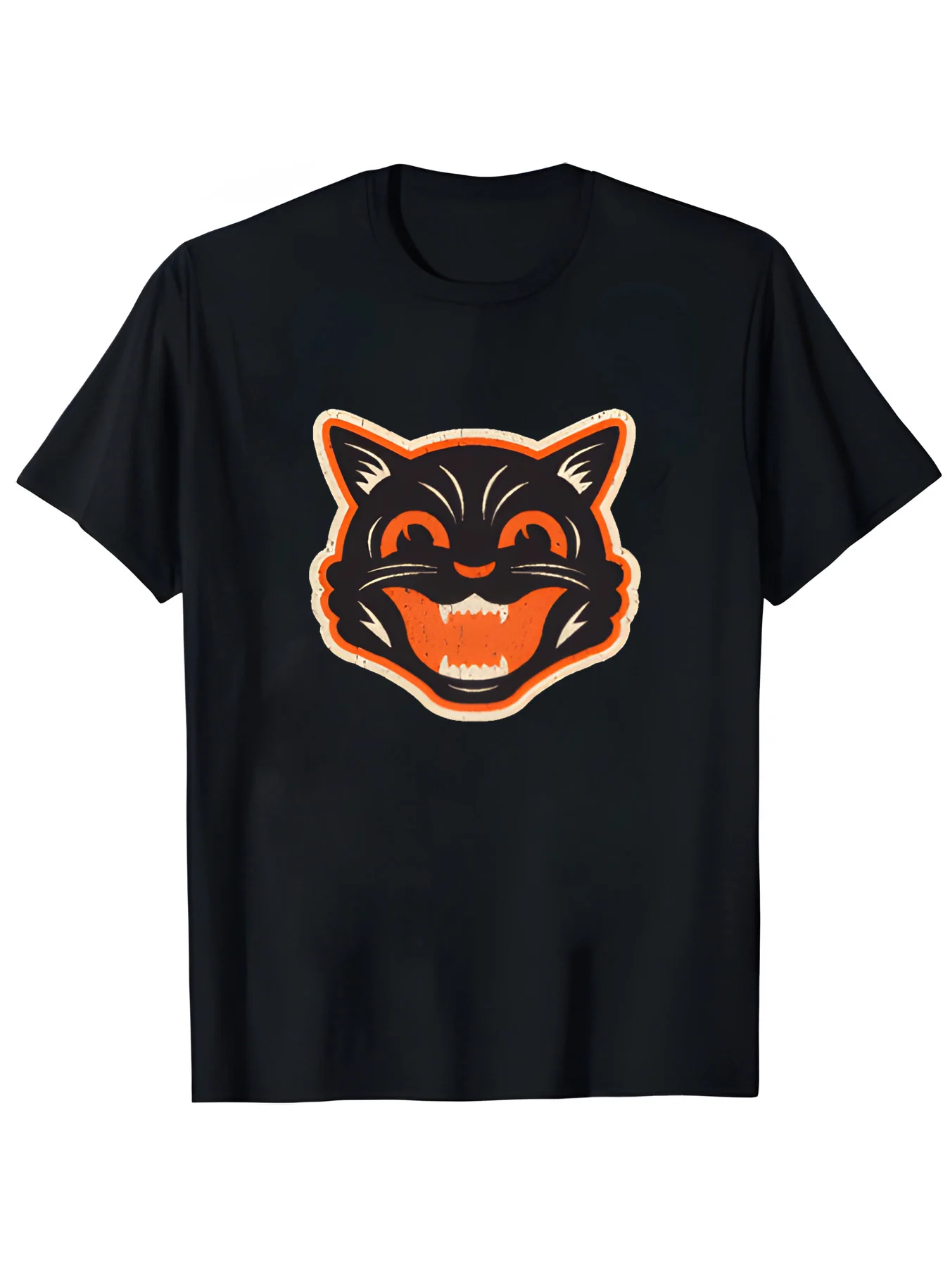 Men's & Women's Vintage Black Cat Graphic T-Shirt - Relaxed Fit Short Sleeve Crew Neck with Bold Retro Orange/White
Men's & Women's Vintage Black Cat Graphic T-Shirt - Relaxed Fit Short Sleeve Crew Neck with Bold Retro Orange/White