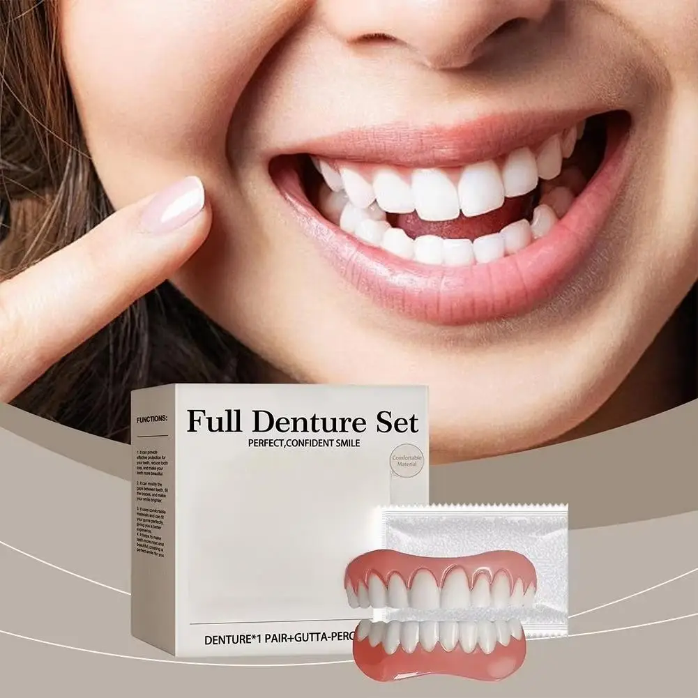 newSilicone Upper Lower Denture Veneers Set Temporary Orthodontic Fake Teeth Oral Hygiene Care CK848
newSilicone Upper Lower Denture Veneers Set Temporary Orthodontic Fake Teeth Oral Hygiene Care CK848