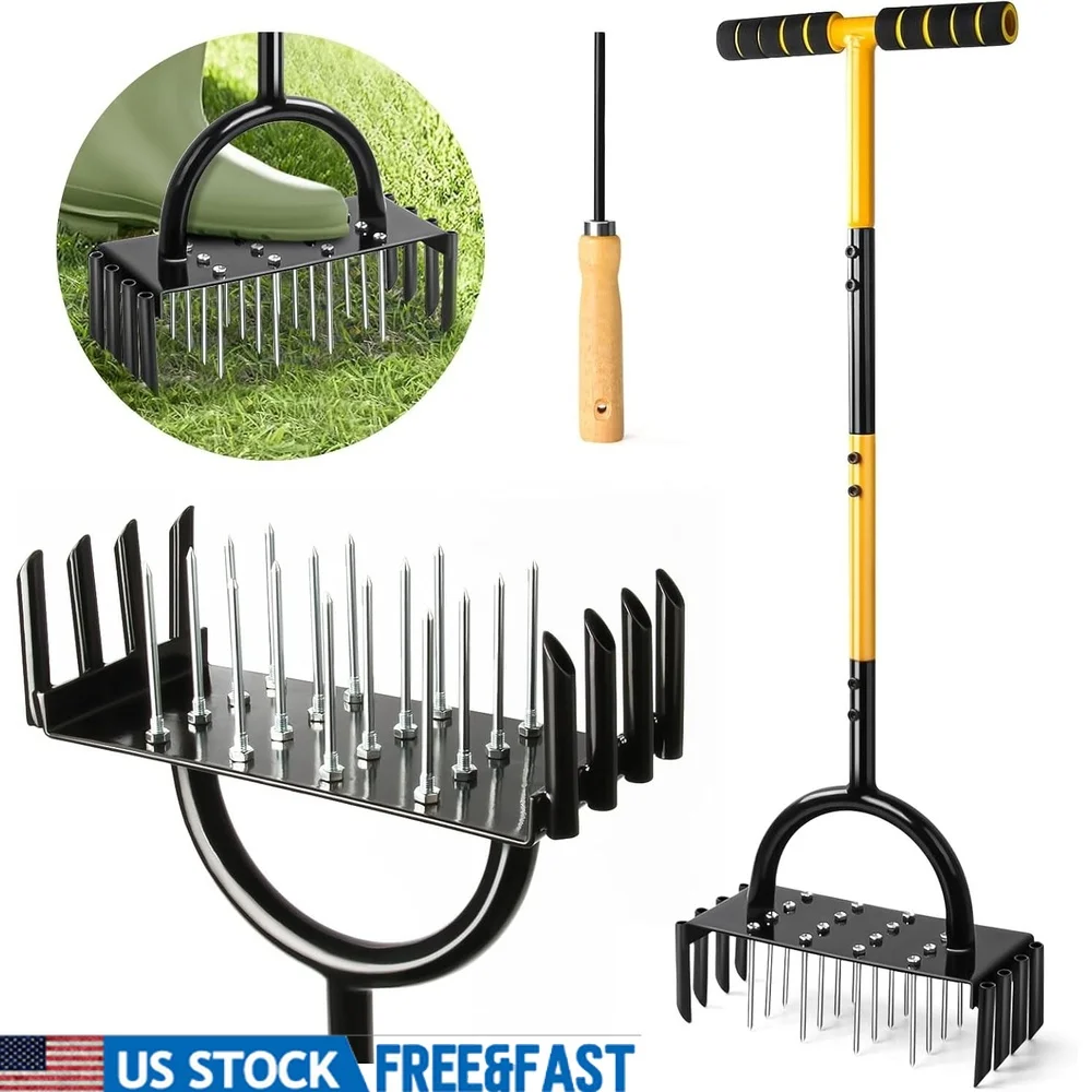 Heavy Duty Lawn Aerator Ergonomic T Handle Foot Assist Durable Metal Construction Efficient Soil Aeration Tool Healthy Grass
Heavy Duty Lawn Aerator Ergonomic T Handle Foot Assist Durable Metal Construction Efficient Soil Aeration Tool Healthy Grass