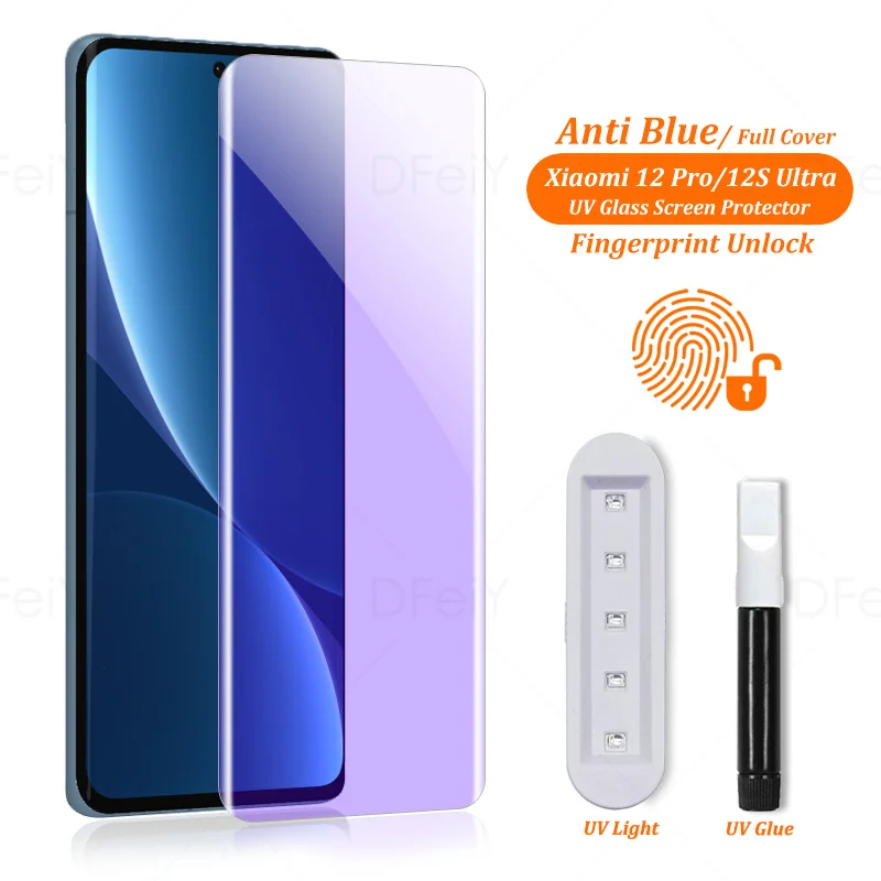 Закаленное стекло с защитой от синего света для Xiaomi 12 Pro, УФ-защита для экрана Xiaomi 12S Ultra 12S Pro, УФ-стекло 
Закаленное стекло с защитой от синего света для Xiaomi 12 Pro, УФ-защита для экрана Xiaomi 12S Ultra 12S Pro, УФ-стекло