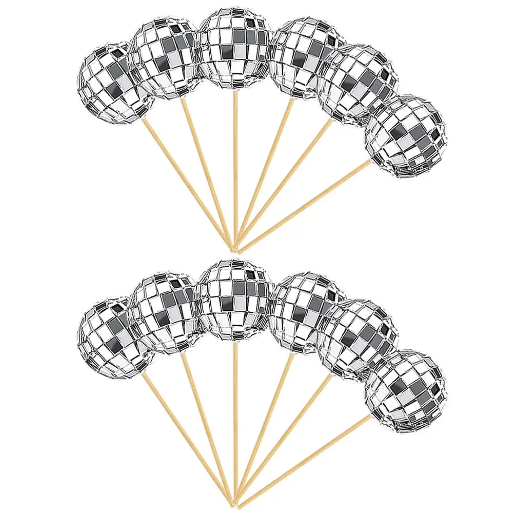 12 Pcs Mirror Cake Picks Disco Party Decorations Silver Crystal Cupcake Toppers Wedding Birthday Cake Insert Favors
12 Pcs Mirror Cake Picks Disco Party Decorations Silver Crystal Cupcake Toppers Wedding Birthday Cake Insert Favors