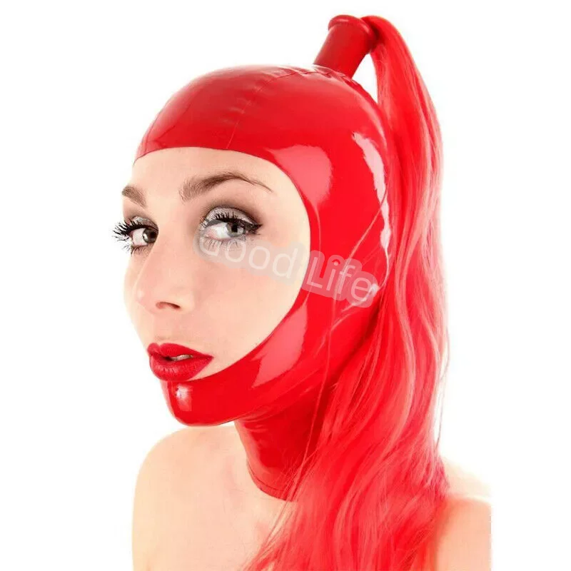 Handmade Natural Latex Mask Hood with Red Ponytail Wig&Back Zipper Open Face Rubber Mask Club Wear Fetish
Handmade Natural Latex Mask Hood with Red Ponytail Wig&Back Zipper Open Face Rubber Mask Club Wear Fetish