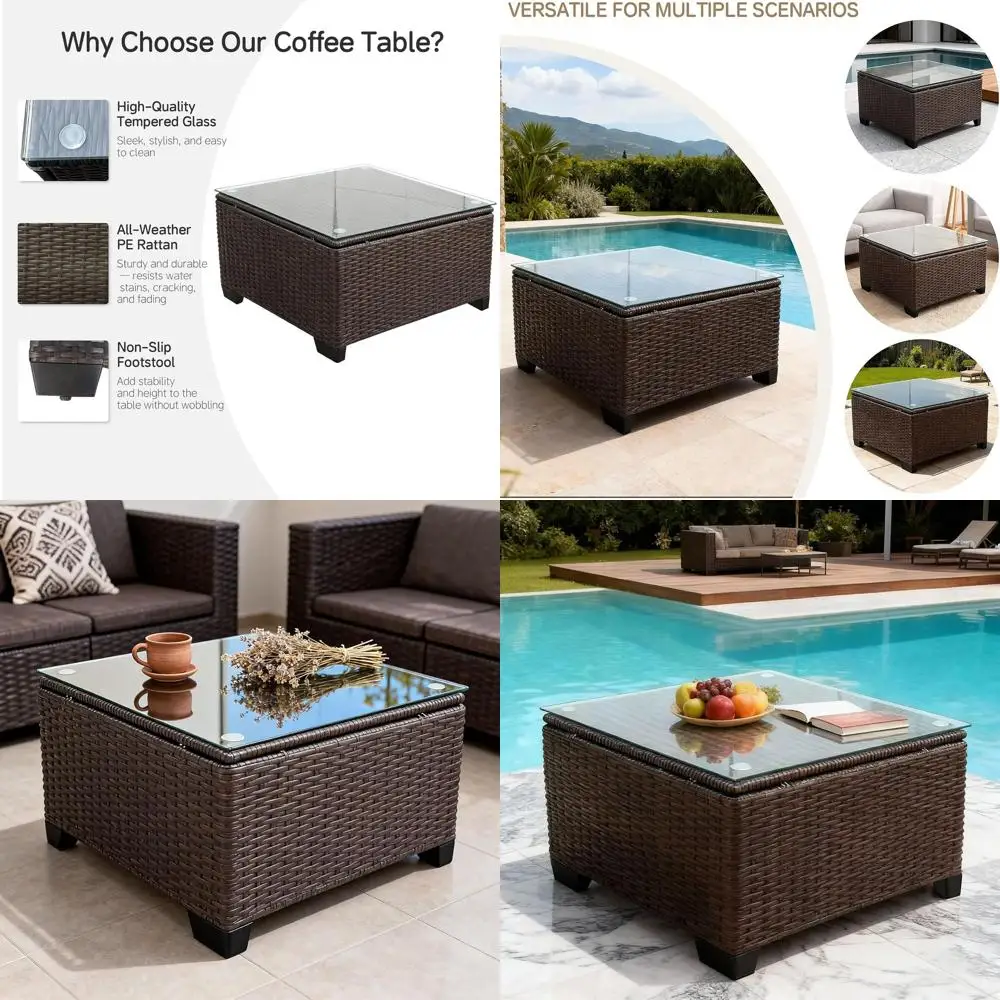 Черный квадратный уличный кофейный столик с закаленным стеклом и стальной рамой, устойчивой к ржавчине, подходит для садовых секционных мебельных гарнитуров
Черный квадратный уличный кофейный столик с закаленным стеклом и стальной рамой, устойчивой к ржавчине, подходит для садовых секционных мебельных гарнитуров