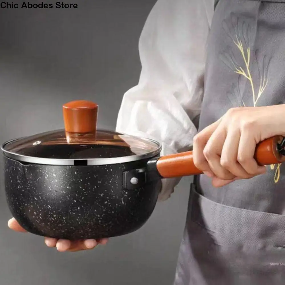 Kitchen Supplies Non-Stick Milk Pot with Lid and Pour Spout Universal Soup Pot Wood Handle Flat Bottom Cooking Saucepan Noodles
Kitchen Supplies Non-Stick Milk Pot with Lid and Pour Spout Universal Soup Pot Wood Handle Flat Bottom Cooking Saucepan Noodles