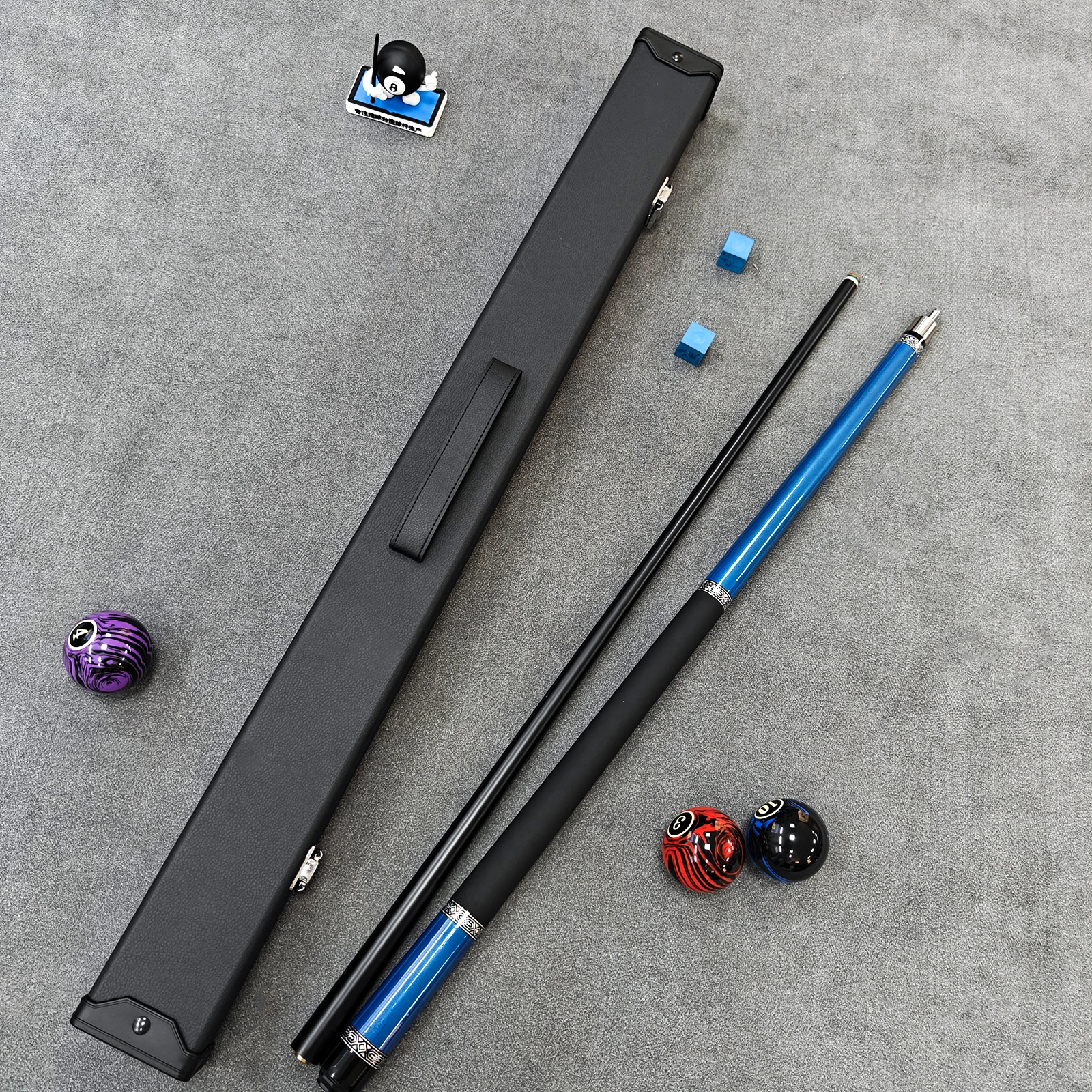 12.5mm Tip High-Tech Fiberglass Billiard Cue, Blue Metallic Coating & Anti-Slip Grip, Luxury Cue Case Included, Perfect Holiday
12.5mm Tip High-Tech Fiberglass Billiard Cue, Blue Metallic Coating & Anti-Slip Grip, Luxury Cue Case Included, Perfect Holiday