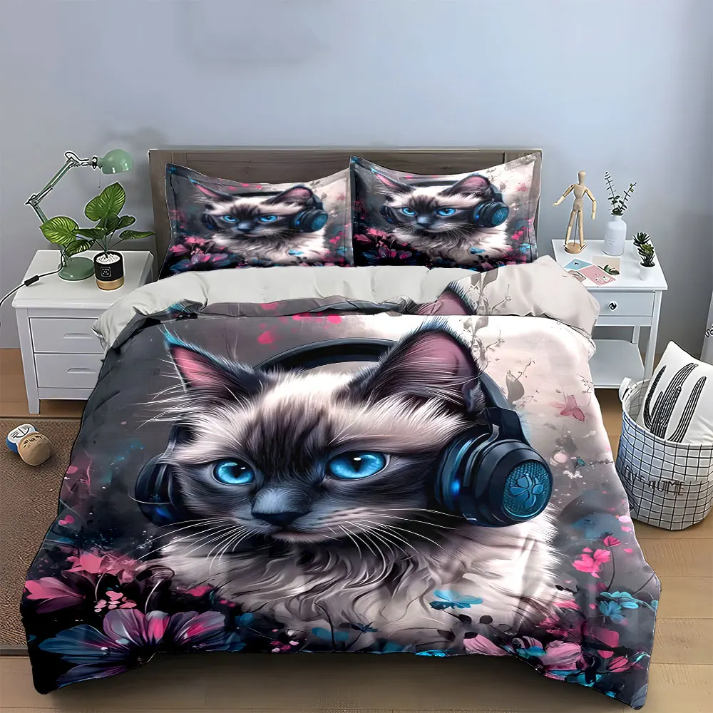 "Cat Artwork Set for Decor" Bedding Set with 1 Duvet Cover 2 Pillowcases Single Double King Queen, Gift
"Cat Artwork Set for Decor" Bedding Set with 1 Duvet Cover 2 Pillowcases Single Double King Queen, Gift