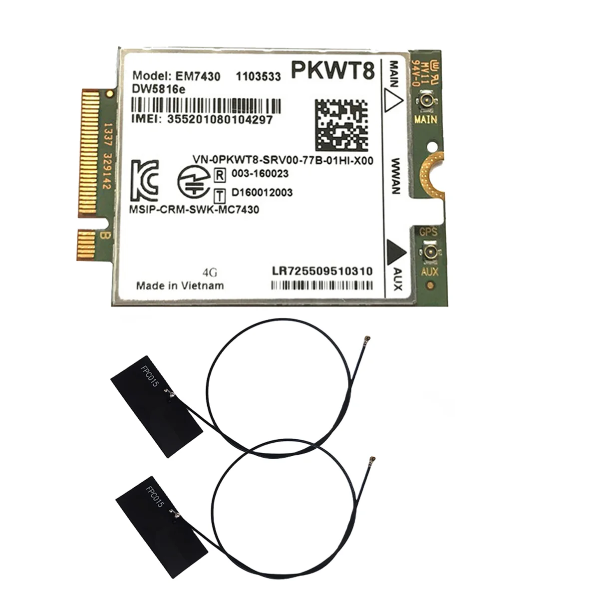 AB20-EM7430 DW5816E Модуль 4G LTE + антенна GOBI6000 для Dell Latitude 7280 7285 7290 7389 7390 7480 7490 E7470 Cat6 DW5811E
AB20-EM7430 DW5816E Модуль 4G LTE + антенна GOBI6000 для Dell Latitude 7280 7285 7290 7389 7390 7480 7490 E7470 Cat6 DW5811E