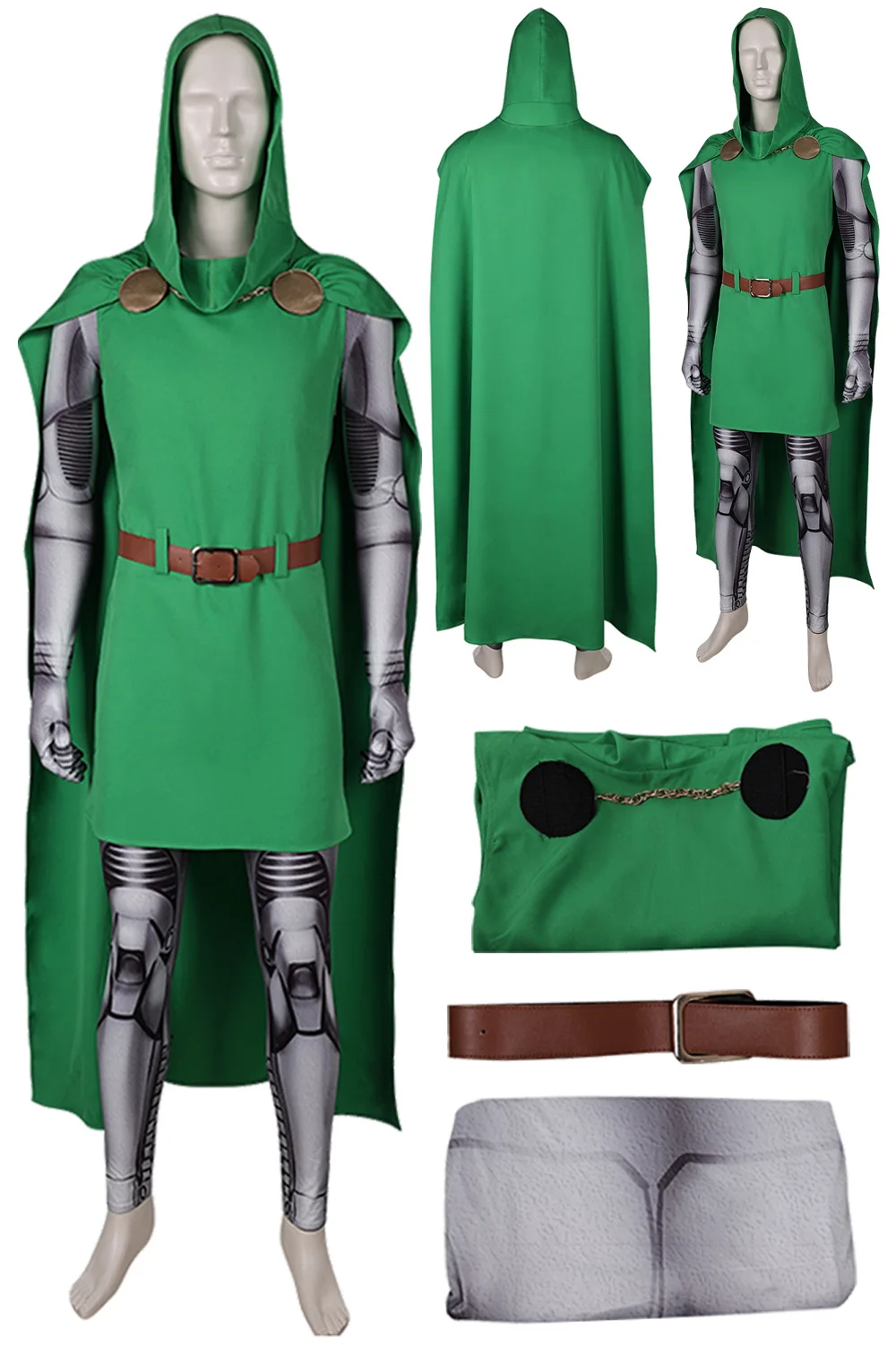 Doctor Cos Doom Cosplay Costume Movie Fantastic Cosplay 4 Outfits Men Disguise Green Cloak Belt Jumpsuit Halloween Party Suits
Doctor Cos Doom Cosplay Costume Movie Fantastic Cosplay 4 Outfits Men Disguise Green Cloak Belt Jumpsuit Halloween Party Suits