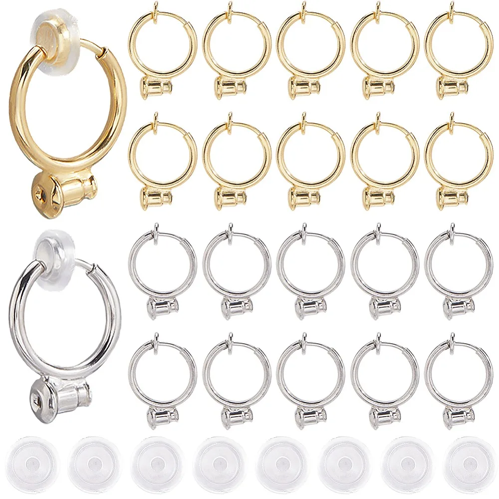 20Pcs 2 Colors Brass Clip-on Hoop Earring Converters Findings For Ears with Brass Spring Findings Ear Nut Cadmium Free Lead Free
20Pcs 2 Colors Brass Clip-on Hoop Earring Converters Findings For Ears with Brass Spring Findings Ear Nut Cadmium Free Lead Free