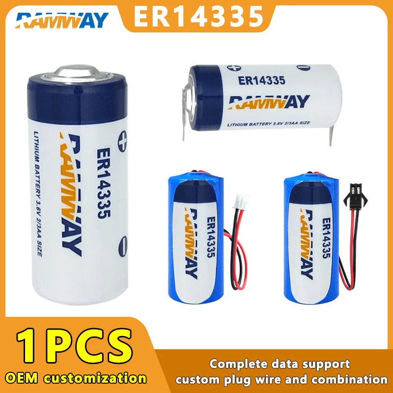 RAMWAY ER14335 3.6V 1650mAh 2/3AA Lithium Battery For Hydrogen Sulfide Gas Detector Wireless Temperature
RAMWAY ER14335 3.6V 1650mAh 2/3AA Lithium Battery For Hydrogen Sulfide Gas Detector Wireless Temperature