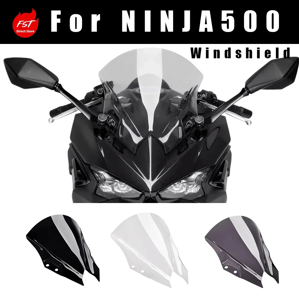Fits Ninja 500, Heightened Racing Windscreen & Front Wind Deflector
Fits Ninja 500, Heightened Racing Windscreen & Front Wind Deflector