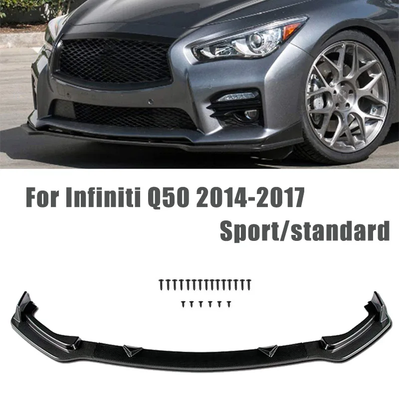 Car Front Bumper Lip Spoiler for Infiniti Q50 2014-2017 Carbon Fiber Bumper Splitter Protector Car Modification Body Kit
Car Front Bumper Lip Spoiler for Infiniti Q50 2014-2017 Carbon Fiber Bumper Splitter Protector Car Modification Body Kit