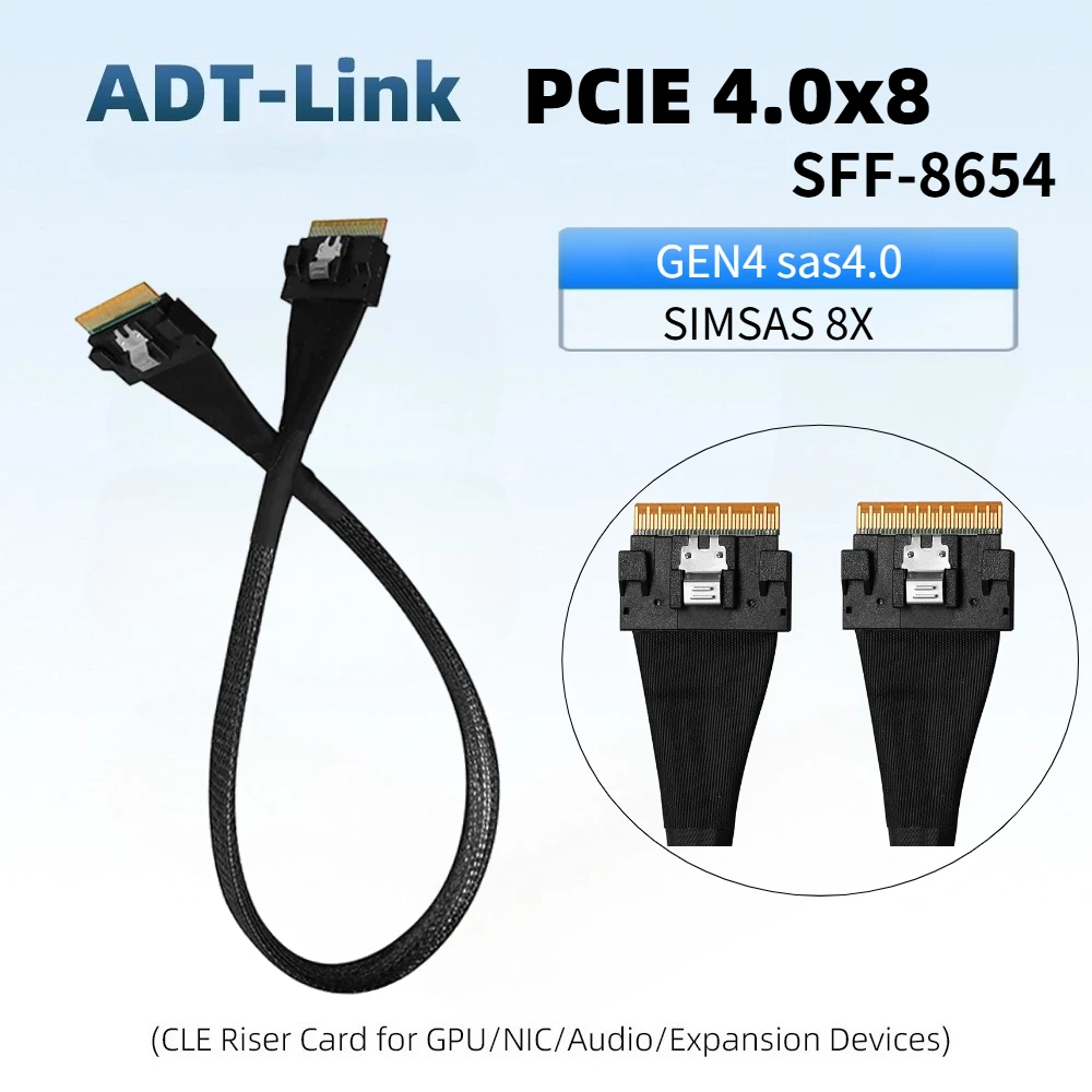 PCIE4.0x8 SFF8654 to SFF8654 Male to Male Data Cable 8X Slimsas SFF8654 X8 GEN4 Sas4.0 Silver-plated Cable for GPU Graphics Card
PCIE4.0x8 SFF8654 to SFF8654 Male to Male Data Cable 8X Slimsas SFF8654 X8 GEN4 Sas4.0 Silver-plated Cable for GPU Graphics Card