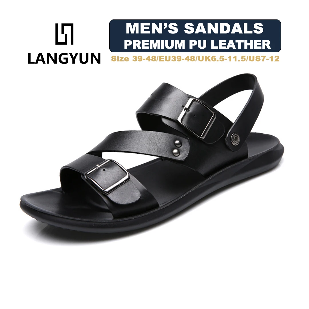 LANGYUN Men's Leather Buckle Sandals Summer Casual Non-Slip Beach Shoes Open Toe Comfort Walking Sandals Size46 47 48
LANGYUN Men's Leather Buckle Sandals Summer Casual Non-Slip Beach Shoes Open Toe Comfort Walking Sandals Size46 47 48