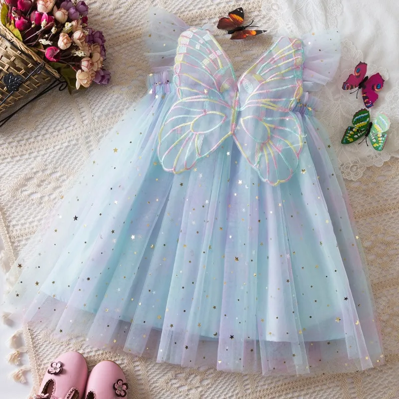 2025 New Summer Kids Clothes for Children Girls Princess Party Birthday Dress Back Bow Wings Fairy Strap Butterfly Mesh Dress
2025 New Summer Kids Clothes for Children Girls Princess Party Birthday Dress Back Bow Wings Fairy Strap Butterfly Mesh Dress