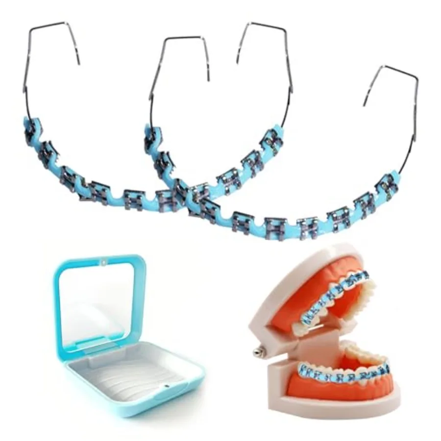 Dental Fake Braces for Teeth with Storage Case, Orthodontic Temporary Tooth Wire Braces with Metal Brackets and Arch Wire, Teac
Dental Fake Braces for Teeth with Storage Case, Orthodontic Temporary Tooth Wire Braces with Metal Brackets and Arch Wire, Teac