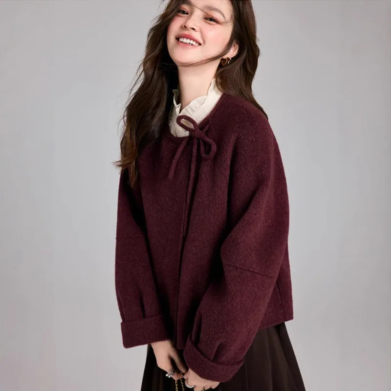 New Elegant Wool Coat Women Spring Autumn Woolen Overcoat Women
New Elegant Wool Coat Women Spring Autumn Woolen Overcoat Women