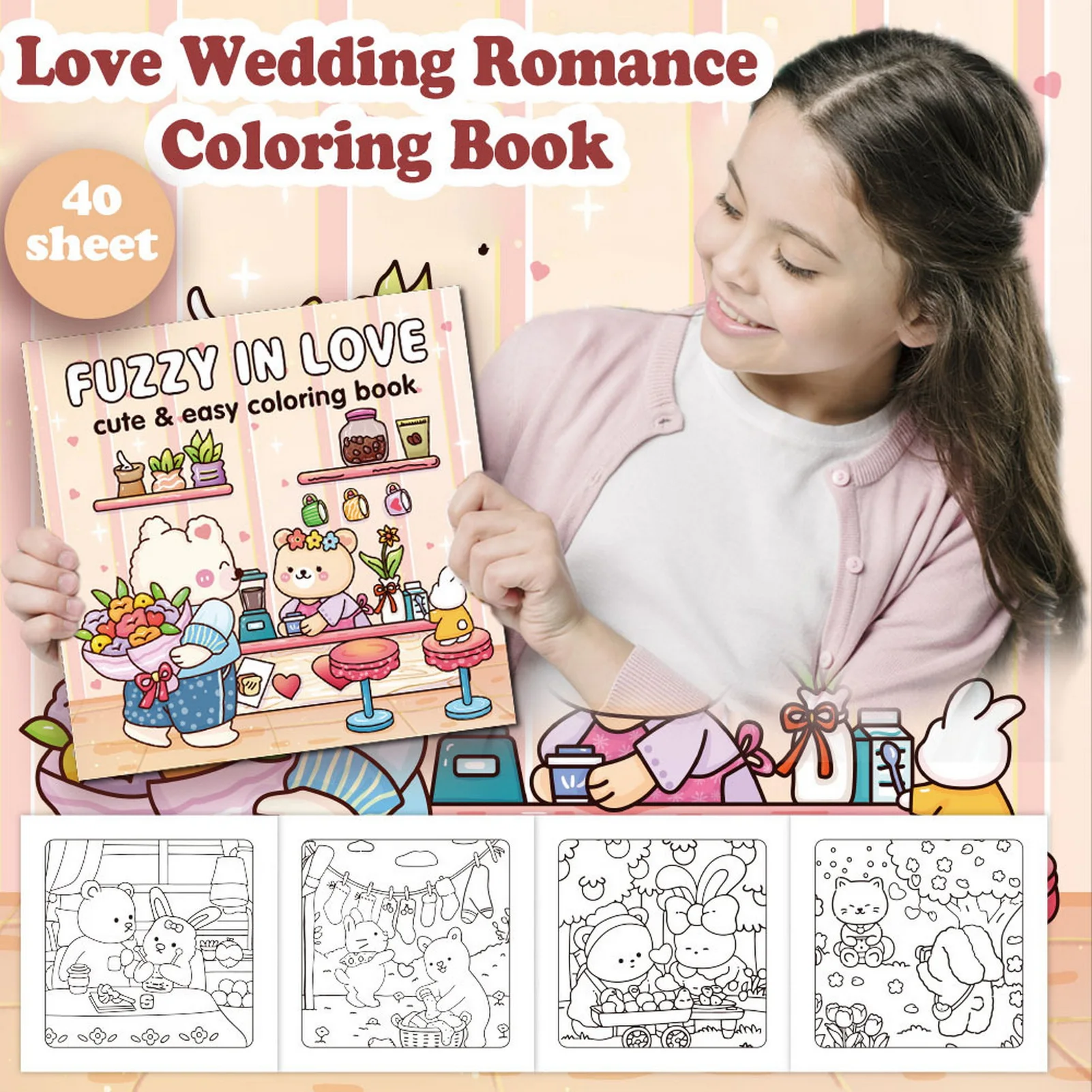 Creative Children Wedding Coloring Books Cute Cartoon Illustrations High Quality Pages Educational Fun Activity Art Pad for Kids
Creative Children Wedding Coloring Books Cute Cartoon Illustrations High Quality Pages Educational Fun Activity Art Pad for Kids