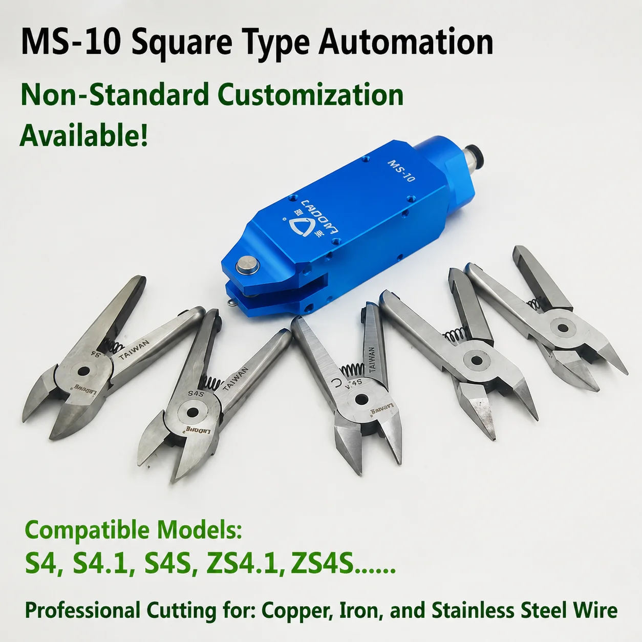 LADUNG Industrial automation MS-10 series Shear head with Blade S4 S4S Mechanical Hand tool Pneumatic air Nippers Scissors
LADUNG Industrial automation MS-10 series Shear head with Blade S4 S4S Mechanical Hand tool Pneumatic air Nippers Scissors